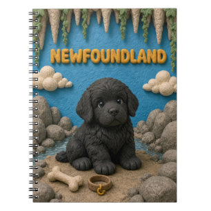 Cute Newfoundland Puppy, Baby Dog Notebook