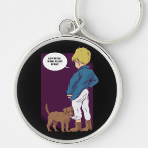 Cute Newfoundland Puppy is Toddlers Best Friend Keychain