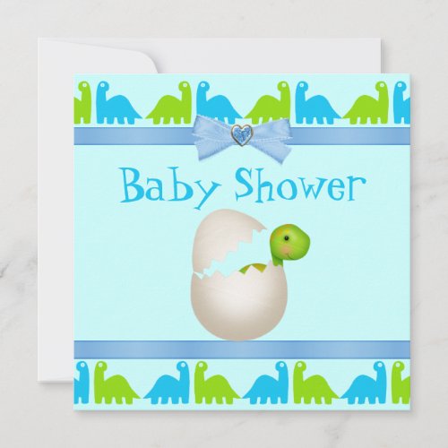 Cute Newly Hatched Baby Dinosaur Baby Shower Invitation