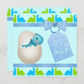 Cute Newly Hatched Baby Dinosaur Baby Shower Invitation (Front/Back)