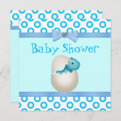Cute Newly Hatched Baby Dinosaur Baby Shower Invitation (Front/Back)
