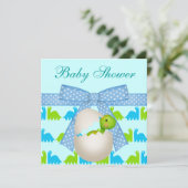 Cute Newly Hatched Baby Dinosaur Baby Shower Invitation (Standing Front)