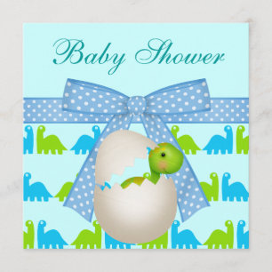 Cute Newly Hatched Baby Dinosaur Baby Shower Invitation