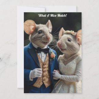 Cute Newlyweds Mice Wedding Invitation