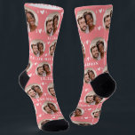 Cute Newlyweds Photo Rose Gold Wedding  Socks<br><div class="desc">These cute rose gold wedding socks feature the newlywed couple's photo and white hearts in an offset pattern on a rose gold background and your names and wedding date! These are perfect as a bridal party favor, or as a gift for the happy couple! Background color is also customizable to...</div>