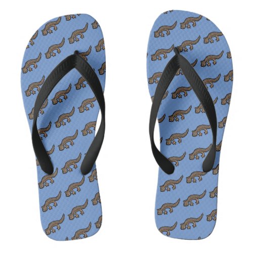  Cute Newt Pixel Art Amphibian Pattern  Flip Flops