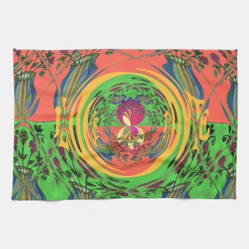 Cute nice and lovely floral color designs  kitchen towel