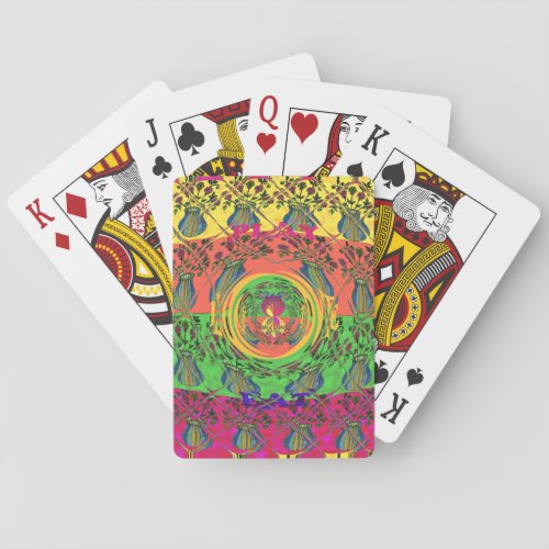 Cute nice and lovely floral color designs  playing cards