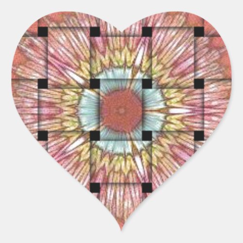 Cute Nice and Lovely Woven Design Heart Sticker