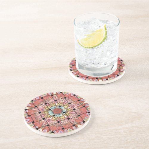Cute Nice and Lovely Woven Design Sandstone Coaster