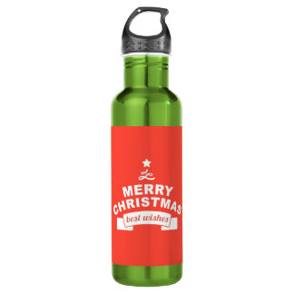 Cute Nice and Lovey Christmas Best Wishes Stainless Steel Water Bottle