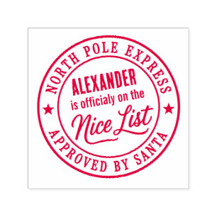 Cute Nice List Christmas Holiday Mailing Santa Self-inking Stamp