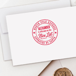 Cute Nice List Christmas Holiday Mailing Santa Self-inking Stamp