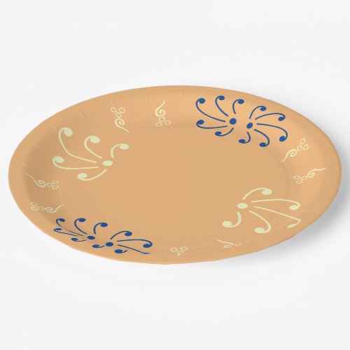 Cute Nice  Lovely Fancy Flora Text Pattern Design Paper Plates