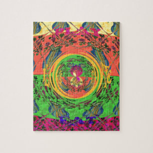 Cute Nice & Lovely Floral Motif Art Print Design Jigsaw Puzzle