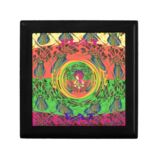 Cute Nice & Lovely Floral Motif Art Print Design Keepsake Box (Front)