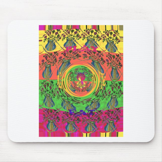 Cute Nice & Lovely Floral Motif Art Print Design Mouse Pad (Front)