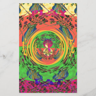 Cute Nice & Lovely Floral Motif Art Print Design Stationery