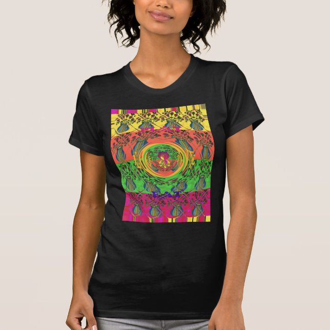 Cute Nice & Lovely Floral Motif Art Print Design T-Shirt (Front)