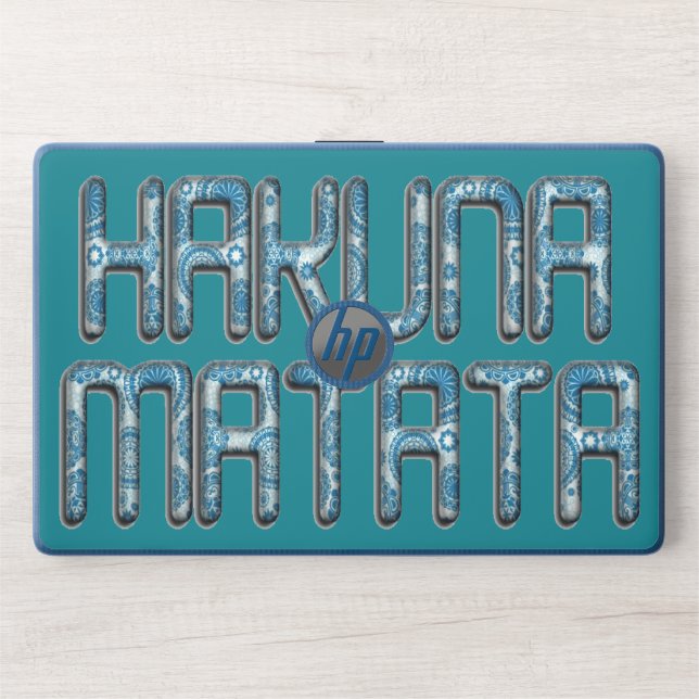 Cute Nice Lovely Hakuna Matata Design Text art Lap HP Laptop Skin (Front)