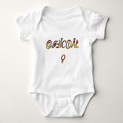 Cute Nice  Lovely Official Female Colorful  Text Baby Bodysuit