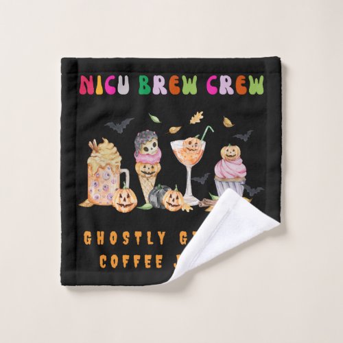 Cute NICU Halloween design  NICU Coffee  Pumpkin Wash Cloth