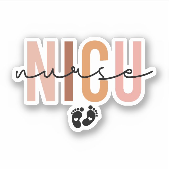 Cute Nicu Nurse Design, Gift For NICU Nurse Sticker (Front)