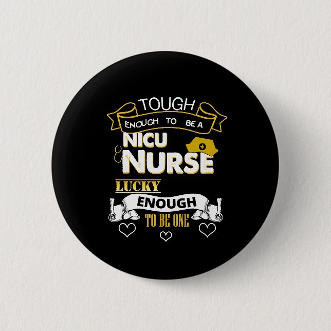 Cute NICU Nurse Neonatal Nursing Preemie Baby Care Button (Front)