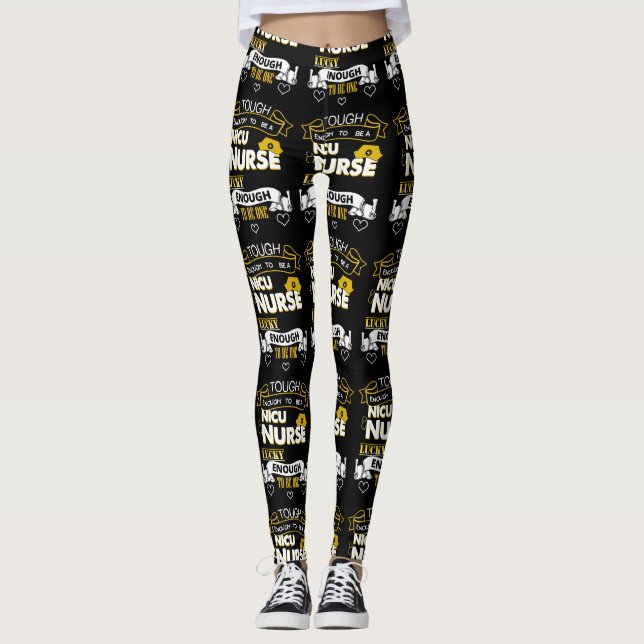 Cute NICU Nurse Neonatal Nursing Preemie Baby Care Leggings (Front)