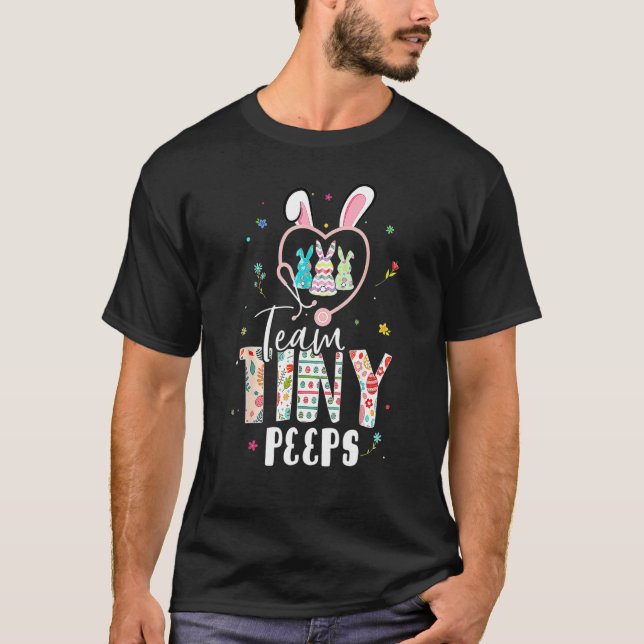 Cute Nicu Picu L&d Nurse Easter Day Stethoscope Cu T-Shirt (Front)