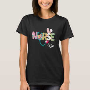Cute Nicu Picu L&d Nurse Easter Day Stethoscope Cu T-Shirt