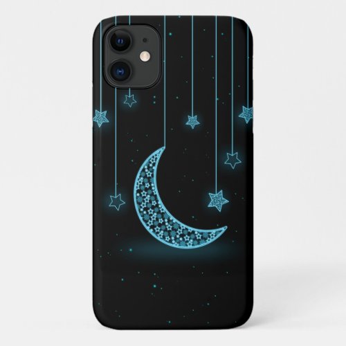 Cute Night Glowing Moon  Stars iPhone 11 Case