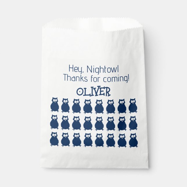 Cute Night Owl Birthday Slumber Party  Favor Bag (Front)