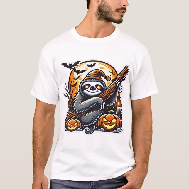 Cute Night Sloth Halloween Classic T-Shirt (Front)