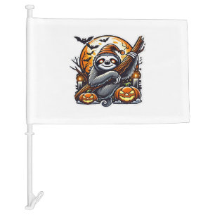 Cute Night Sloth Halloween Classic T-Shirt Car Flag