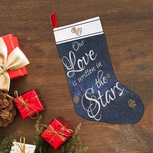 Cute Night Stars Monogram Love Written In Stars Large Christmas Stocking