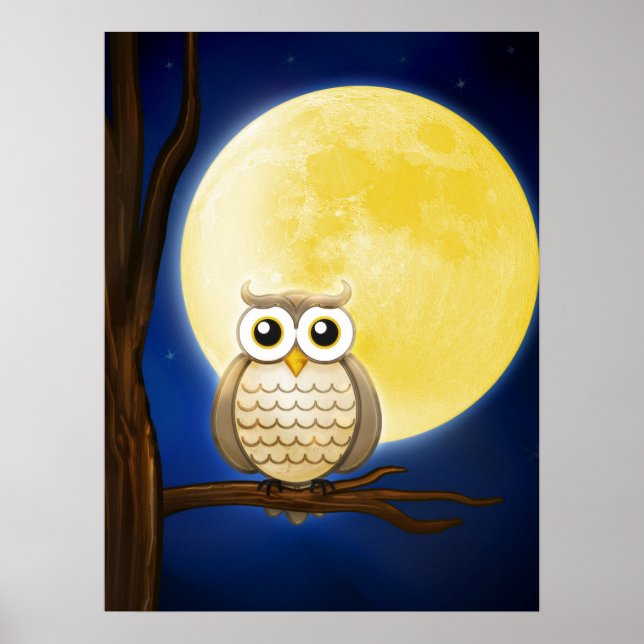 Cute Night Wise Owl | Poster (Front)
