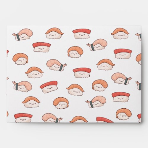 Cute Nigiri Sushi Seamless Pattern Envelope