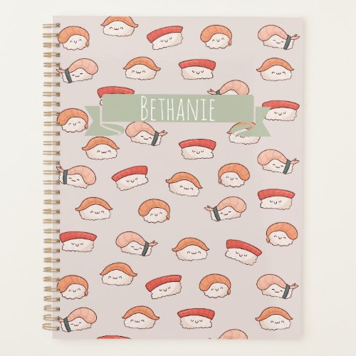 Cute Nigiri Sushi Seamless Pattern Planner