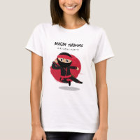 Cute Ninja Black & Red Kids Birthday Party Mom