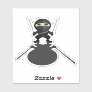 Cute Ninja Boy Twin Katana Anime Warrior Sticker