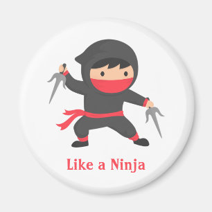 Cute Ninja Boy with Sai Weapons for Kids Magnet