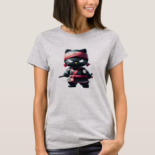 Cute Ninja Cat T_shirt