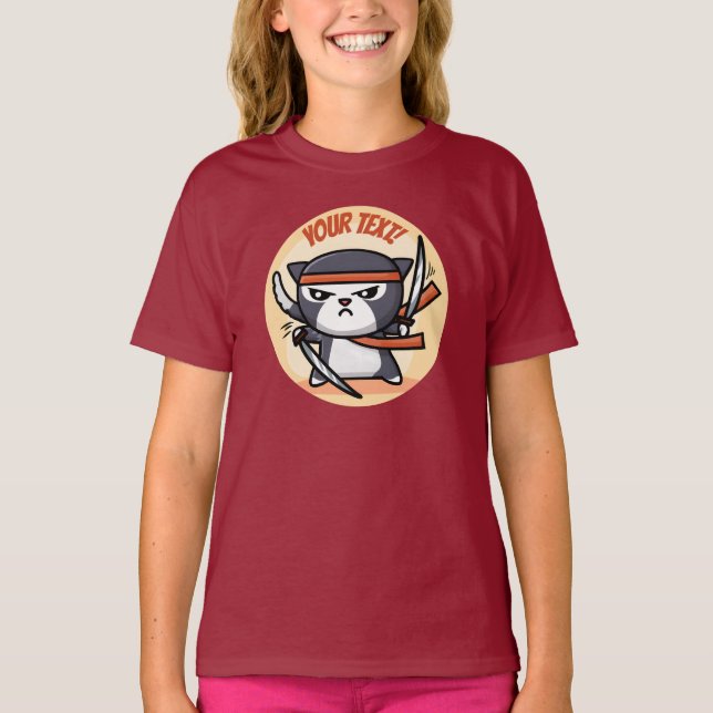 Cute Ninja Cat T-Shirt (Front)