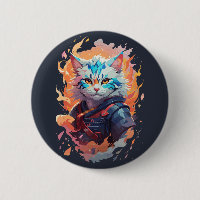 Cute Ninja Cat Warrior Design