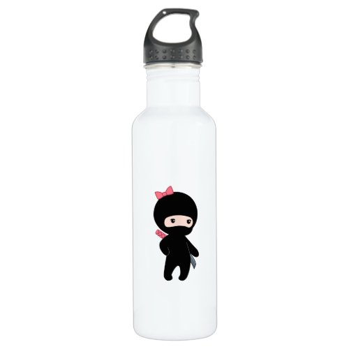 Cute Ninja Girl Stainless Steel Water Bottle