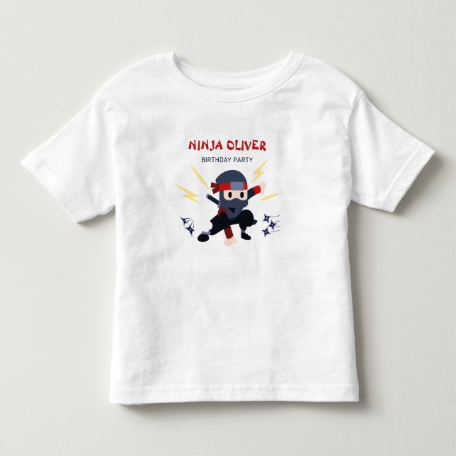 Cute Ninja Karate Birthday Kids Toddler T-Shirt (Front)