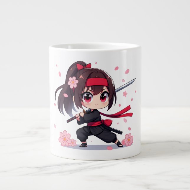Cute ninja warrior blossom girl giant coffee mug (Front)