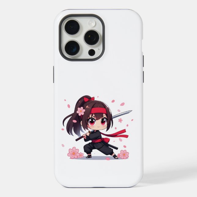 Cute ninja warrior blossom girl iPhone case