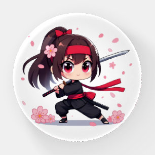 Cute ninja warrior blossom girl paperweight